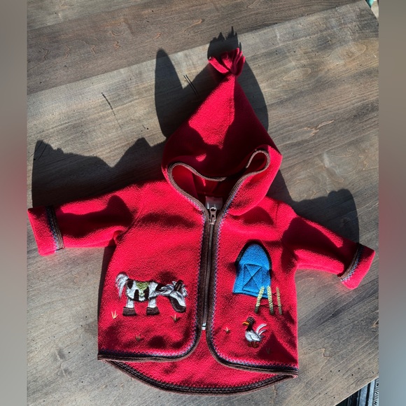 Hanna Andersson zip up hoodie 🐴🐓🐮 - Picture 1 of 8